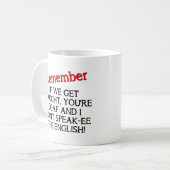 捕まっちゃったらどうしよう Funny Mug コーヒーマグカップ (正面左)