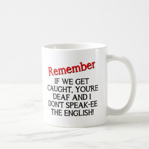 捕まっちゃったらどうしよう Funny Mug コーヒーマグカップ