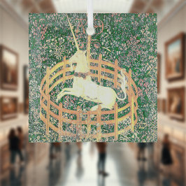 捕らえられたユニコーン ガラスオーナメント