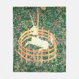 捕らえられたユニコーン フリースブランケット