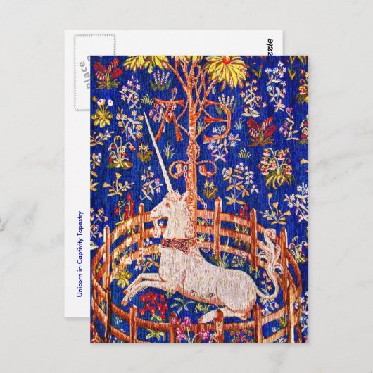 「捕らえられたユニコーン」 ポストカード (正面/裏面)