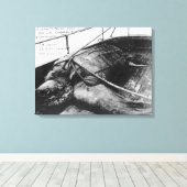 捕らえられた大ウミガメの見解 キャンバスプリント (インサイチュ (ウッドフロア))