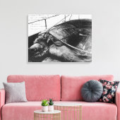 捕らえられた大ウミガメの見解 キャンバスプリント (インサイチュ (リビング))