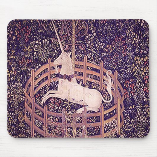捕われの身のタペストリーのヴィンテージのユニコーン マウスパッド (正面)