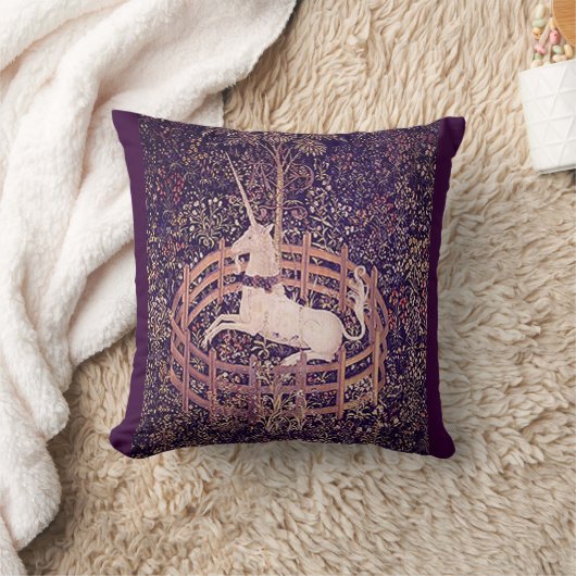 捕われの身のタペストリーの枕のヴィンテージのユニコーン クッション (ブランケット)