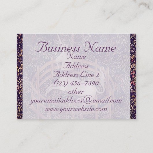 捕われの身のタペストリービジネス車のヴィンテージのユニコーン 名刺 (正面)