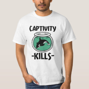 捕われの身の殺害はシャチのクジラの人のワイシャツを放します Tシャツ