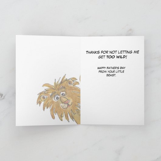 捕われの身の父の日カードで上げられる カード (内部)