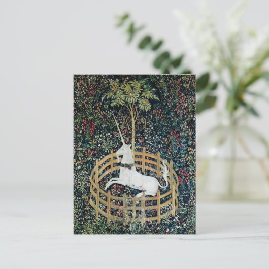 捕獲された一角獣、フローラファンタジー一角獣。 ポストカード (スタンド正面)