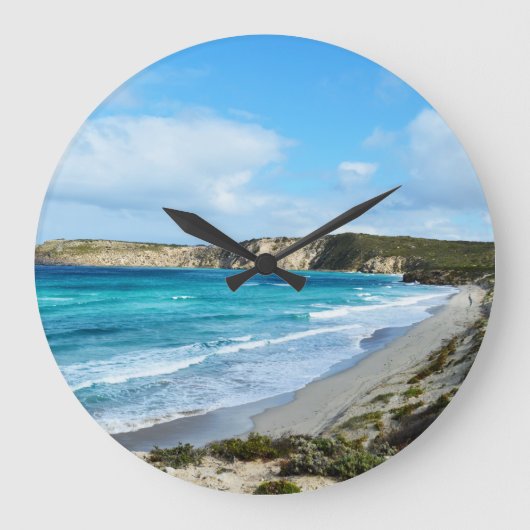 「捕獲された美しい：象徴的な海岸線カンガルー島 ラージ壁時計 (正面)