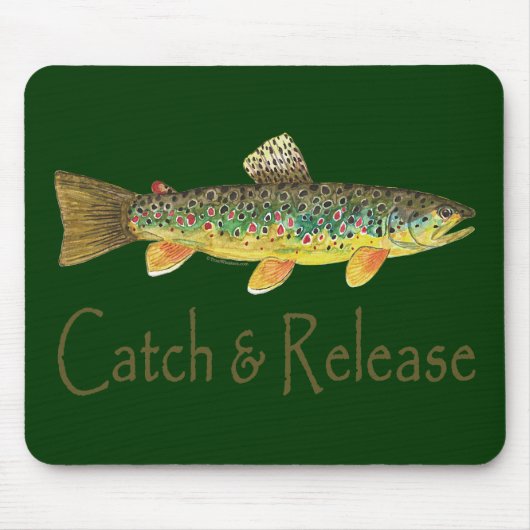 捕獲物および解放の魚釣り マウスパッド (正面)