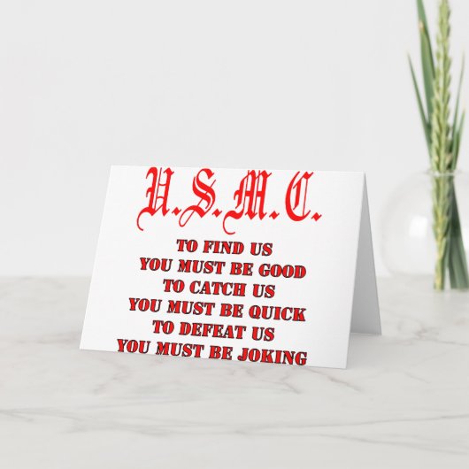 捕獲物を見つけるか、または私達を敗北させるUSMC カード (正面)