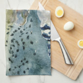 捕獲物及び解放の魚釣りのデザイン キッチンタオル (四つ折り)