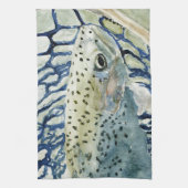 捕獲物及び解放の魚釣りのデザイン キッチンタオル (縦)