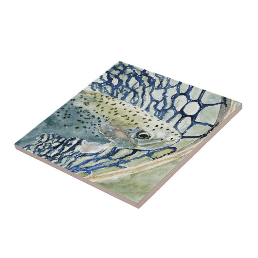 捕獲物及び解放の魚釣りのデザイン タイル (側面)