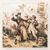 捕獲、ブラックビアード、クィーン・アンズ・リベンジ ガラスコースター (正面)