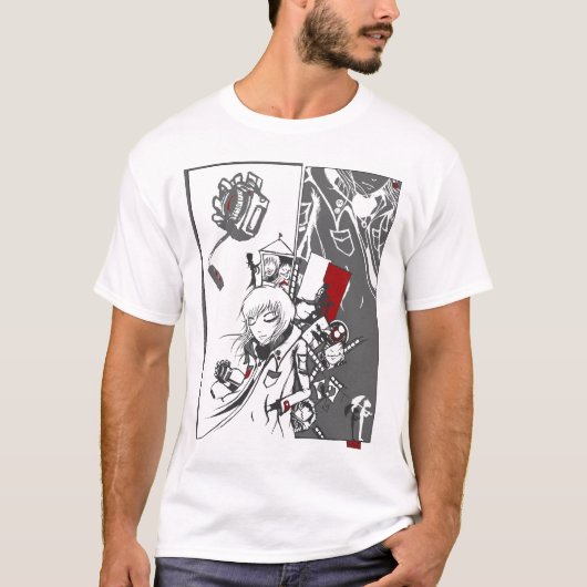 捕獲-灰色-ライト Tシャツ (正面)