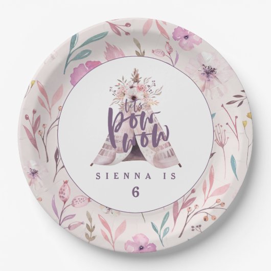 捕虜のwowテント小屋の誕生会の紙皿 ペーパープレート (正面)