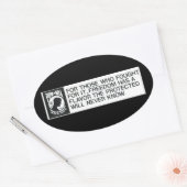 捕虜、戦闘間の行方不明者 楕円形シール (封筒)