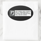 捕虜、戦闘間の行方不明者 楕円形シール (バッグ)