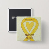捕虜（捕虜）認識度ハートリボンピン 缶バッジ (正面&裏面)