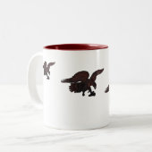 捕食動物のワシのように働く ツートーンマグカップ (正面左)