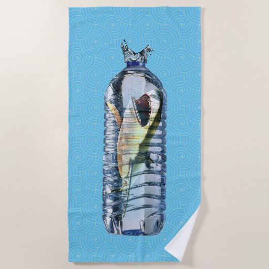 捕食者が捕獲される ビーチタオル (正面)