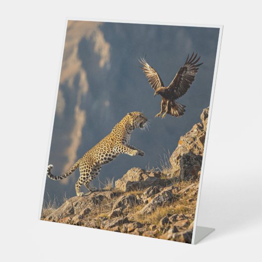 捕食者の衝突 – 空とストライプ 台座サイン (正面)