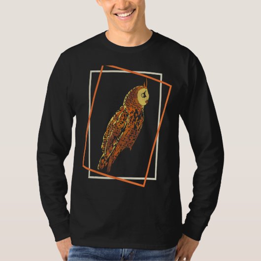 捕食者ワイズ鳥林動物フクロウ1 Tシャツ (正面)