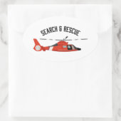 捜索救助ヘリコプター 楕円形シール (バッグ)