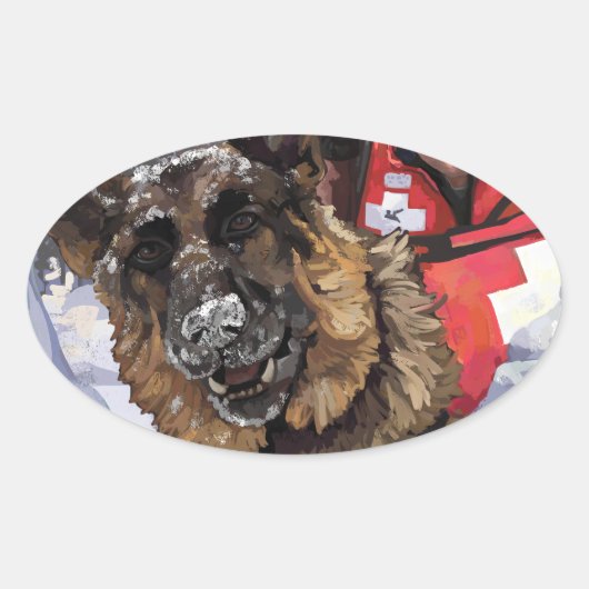 捜索救助 楕円形シール (正面)