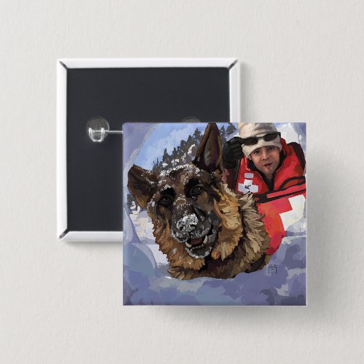 捜索救助 缶バッジ (正面&裏面)