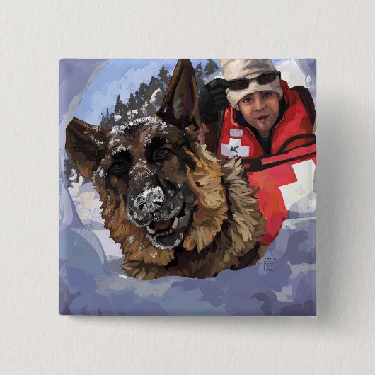 捜索救助 缶バッジ (正面)