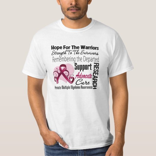 捧げ物の希望のコラージュ-多発性骨髄腫 Tシャツ (正面)