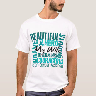捧げ物の正方形の妻の卵巣癌 Tシャツ