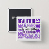 捧げ物の正方形の娘のHodgkinsのリンパ腫 缶バッジ (正面&裏面)