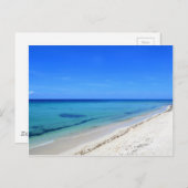 捨てられたコスメルビーチ穏やかなティール(緑がかった色)水ホワイトサンド ポストカード (正面/裏面)