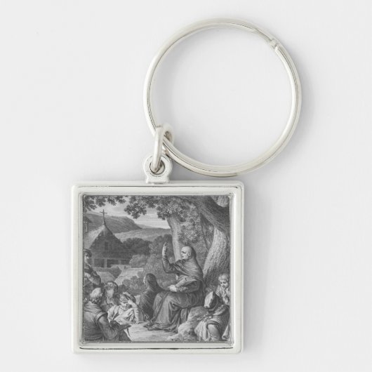 捨てられたシャンペンで講議するAbelard キーホルダー (正面)