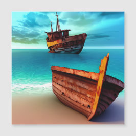 捨てられたビーチに捨てられた船