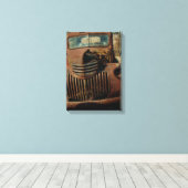 捨てられた古いトラック キャンバスプリント (インサイチュ (ウッドフロア))