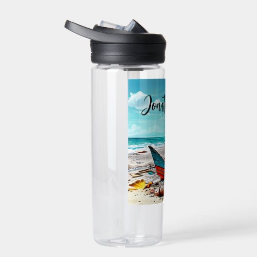 捨てられた古いパーソナライズされた船 ウォーターボトル (右面)