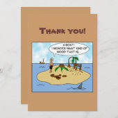 捨てられた島のおもしろいな漫画Woodturner サンキューカード (正面/裏面)