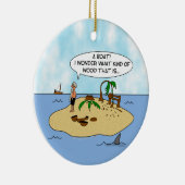 捨てられた島のおもしろいな漫画Woodturner セラミックオーナメント (右)