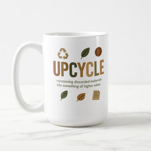 捨てられた材料を再利用する コーヒーマグカップ (左)