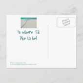 捨てられた白い砂のビーチ、シャドーローンパームツリー ポストカード (裏面)