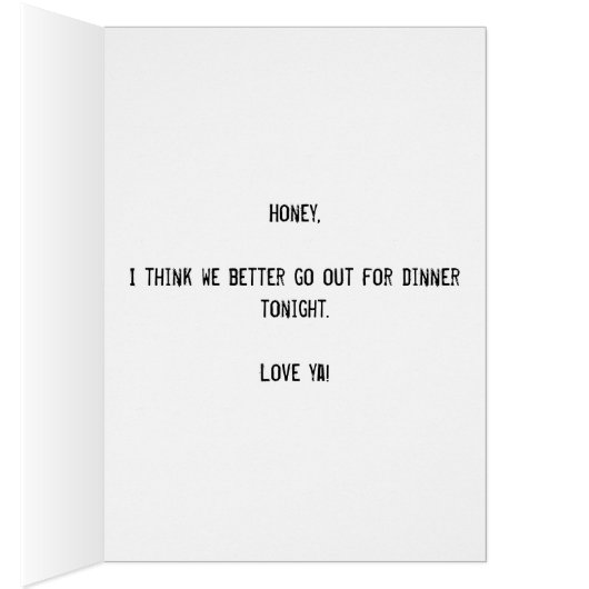 捨てられた食器棚のジョークのグリーティングカード (内側 (右))