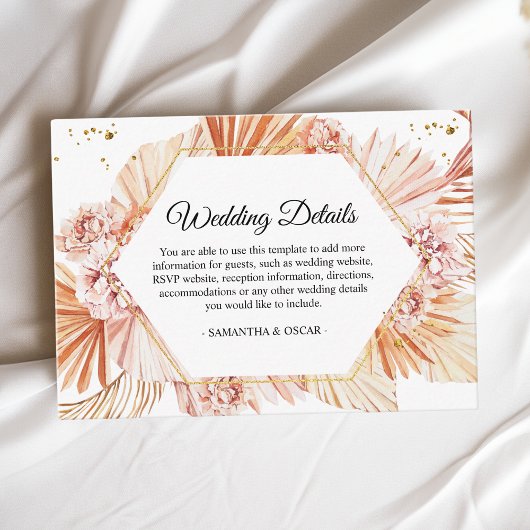 捨てテラコッタ乾燥パームリーフオレンジフレーム エンクロージャーカード