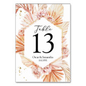 捨てテラコッタ乾燥パームリーフオレンジフレーム テーブルナンバー (裏面)