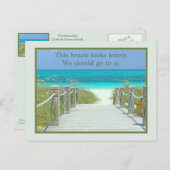 捨てビーチ及びターコイズカリブの水 ポストカード (正面/裏面)