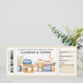 掃除と片付けのギフト券 招待状 (スタンド正面)